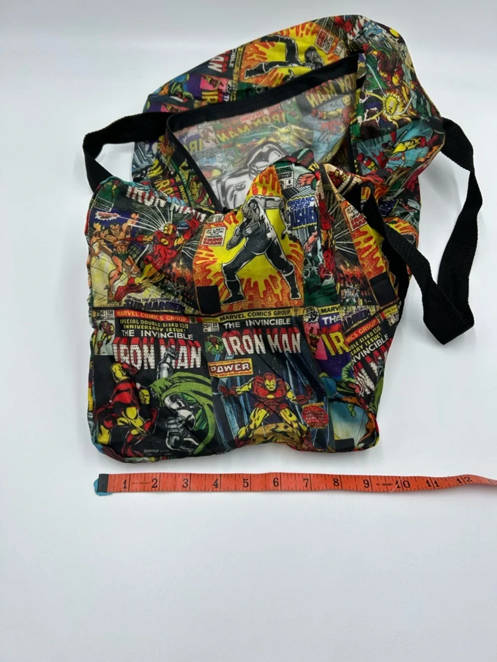 Iron Man Marvel Comic Print Men’s Duffle Bag - Black Strap NWOT